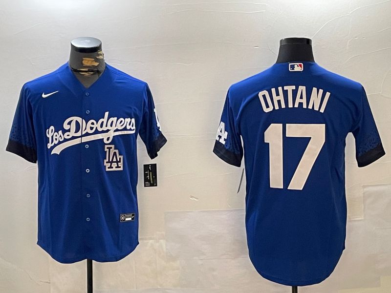 Men Los Angeles Dodgers #17 Ohtani Blue City Edition 2024 Nike MLB Jersey style 12164->los angeles dodgers->MLB Jersey